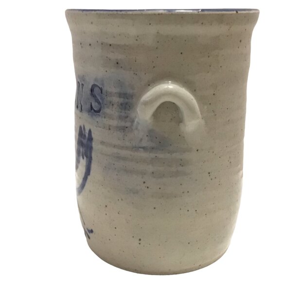 Hawkins Pottery Utensil Holder Bird Chicken Spoons Glazed Farmhouse Signed 6" - Picture 4 of 6